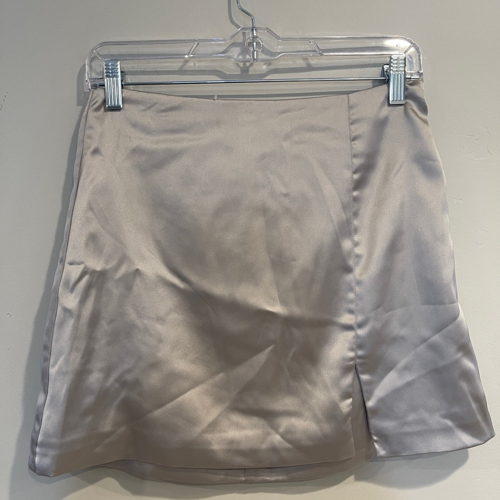 NWT Wild Fable Silver Asymmetrical A-Line Mini Skirt Size XS
